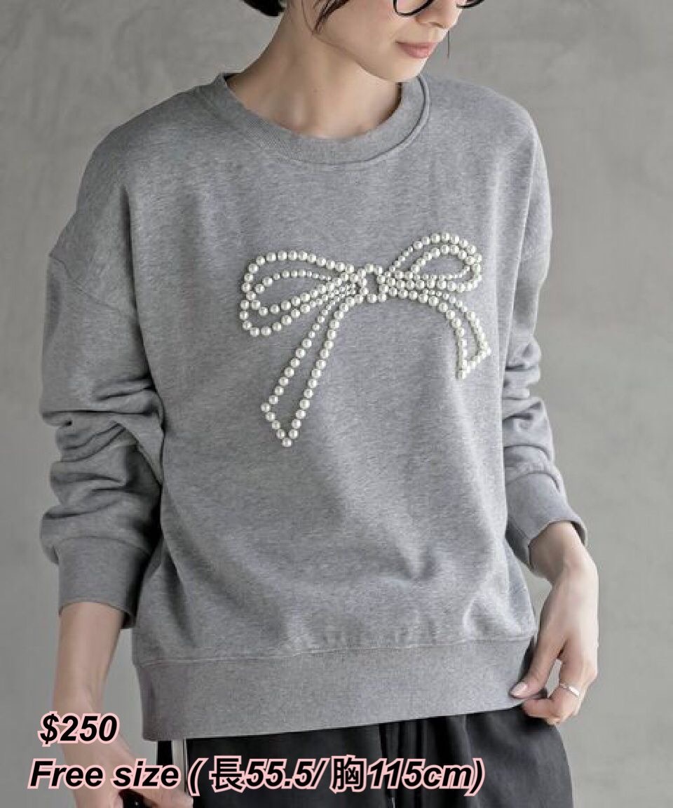 3/10 日系女裝 蝴蝶珍珠衞衣/兩色