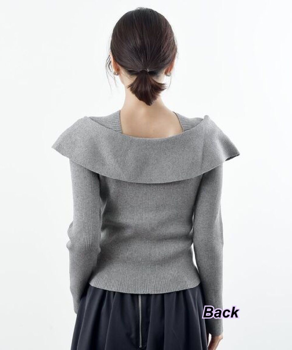 3/10 日系女裝 灰色針織蝴蝶上衣