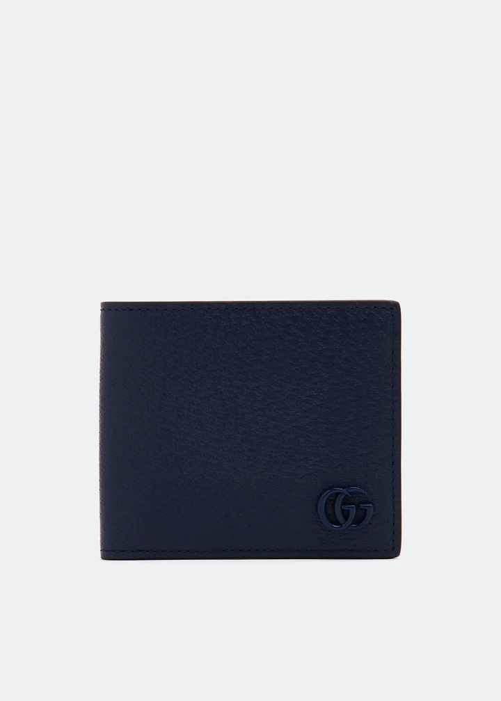 [E] GUCCI BLUE GG MARMONT LEATHER BIFOLD WALLET, 4287261T56F-4236 (EGC164)