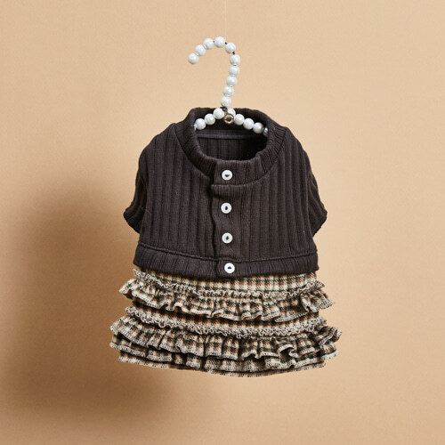 Louisdog 復古格紋小外套洋裝