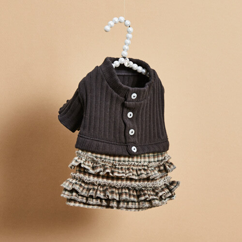 Louisdog 復古格紋小外套洋裝