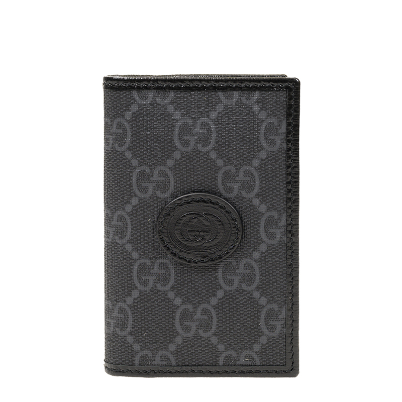 [E] GUCCI BLACK GG SUPREME CARD CASE HOLDER, 69926792TCN-1000 (EGC167)
