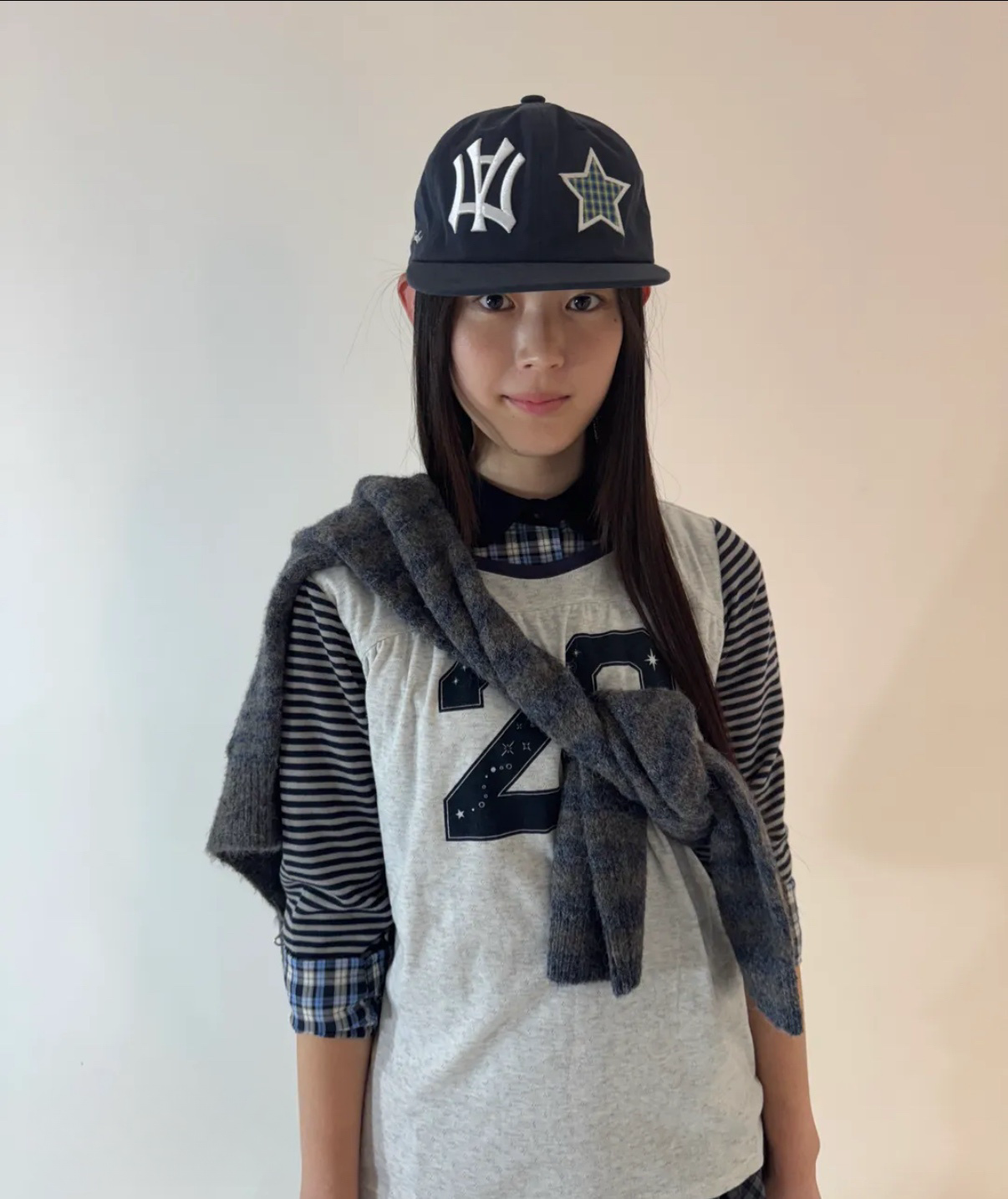 韓國🇰🇷連線 aeae 星形格紋刺繡全封帽 棒球帽 美式刺繡 鴨舌帽 全封帽 2色(任買兩件711免運)/預購