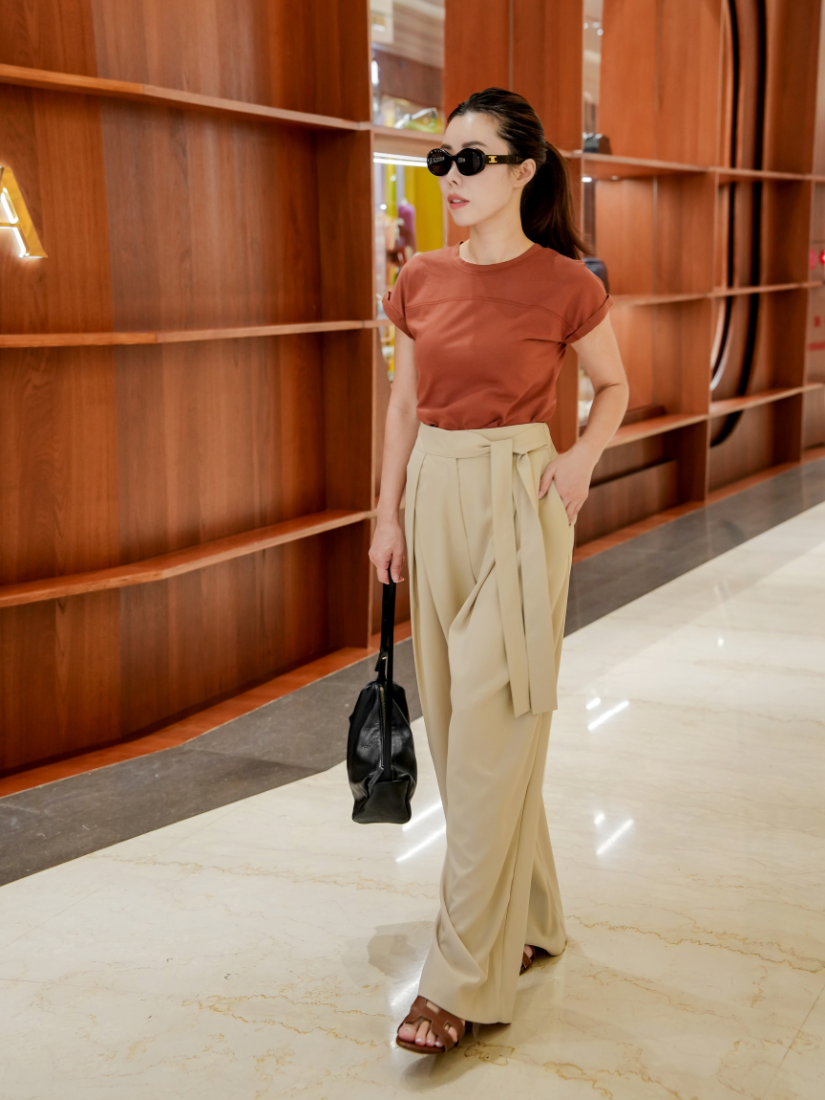 [現貨] Unity 綁帶打褶西裝寬褲 [ 3色 / Free ]