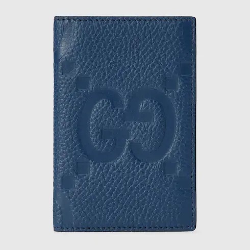 [E] GUCCI BLUE JUMBO GG CARD CASE, 739478AABY0-4236 (EGC189)