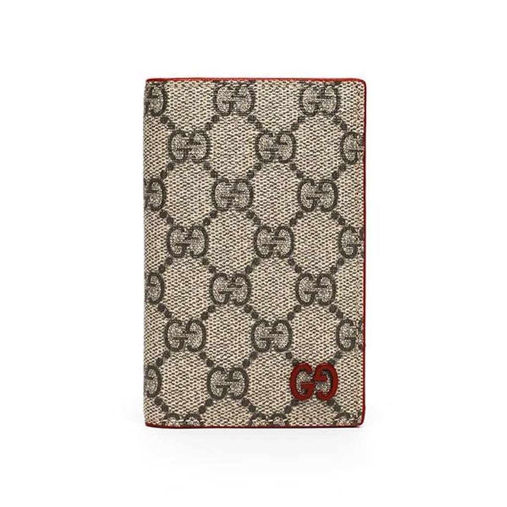 [E] GUCCI BEIGE/RED GG DETAIL LONG CARD CASE, 768249FACQC-9752 (EGC173)