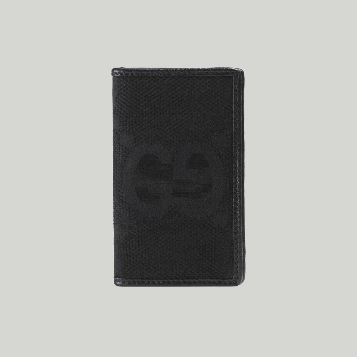 [E] GUCCI BLACK JUMBO GG CARD CASE, 739511FABGN-1000 (EGC175)