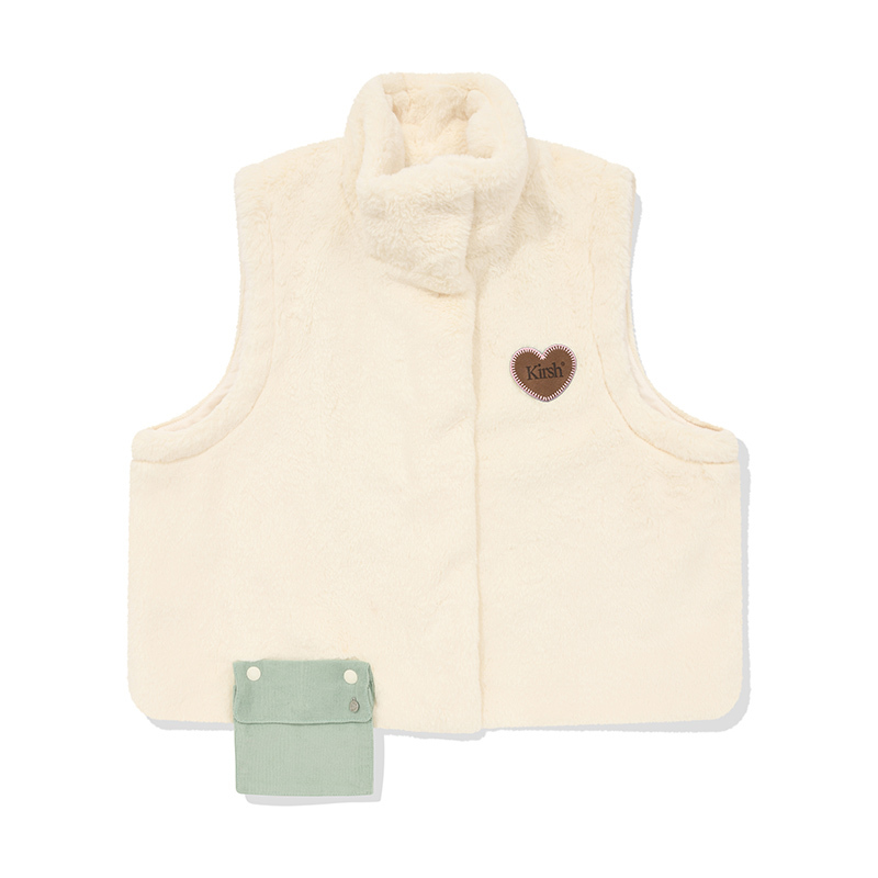 (現貨) kirsh - Pocket Point Two-Way Crop Fur Jacket (Ivory)