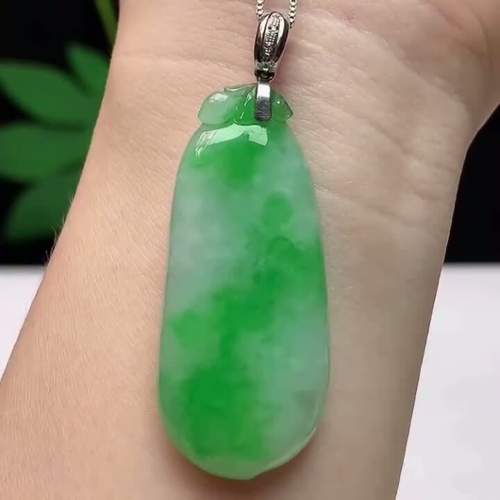 翡翠飄綠福瓜,天然翡翠A玉, 緬甸玉, Jade, Jadeite