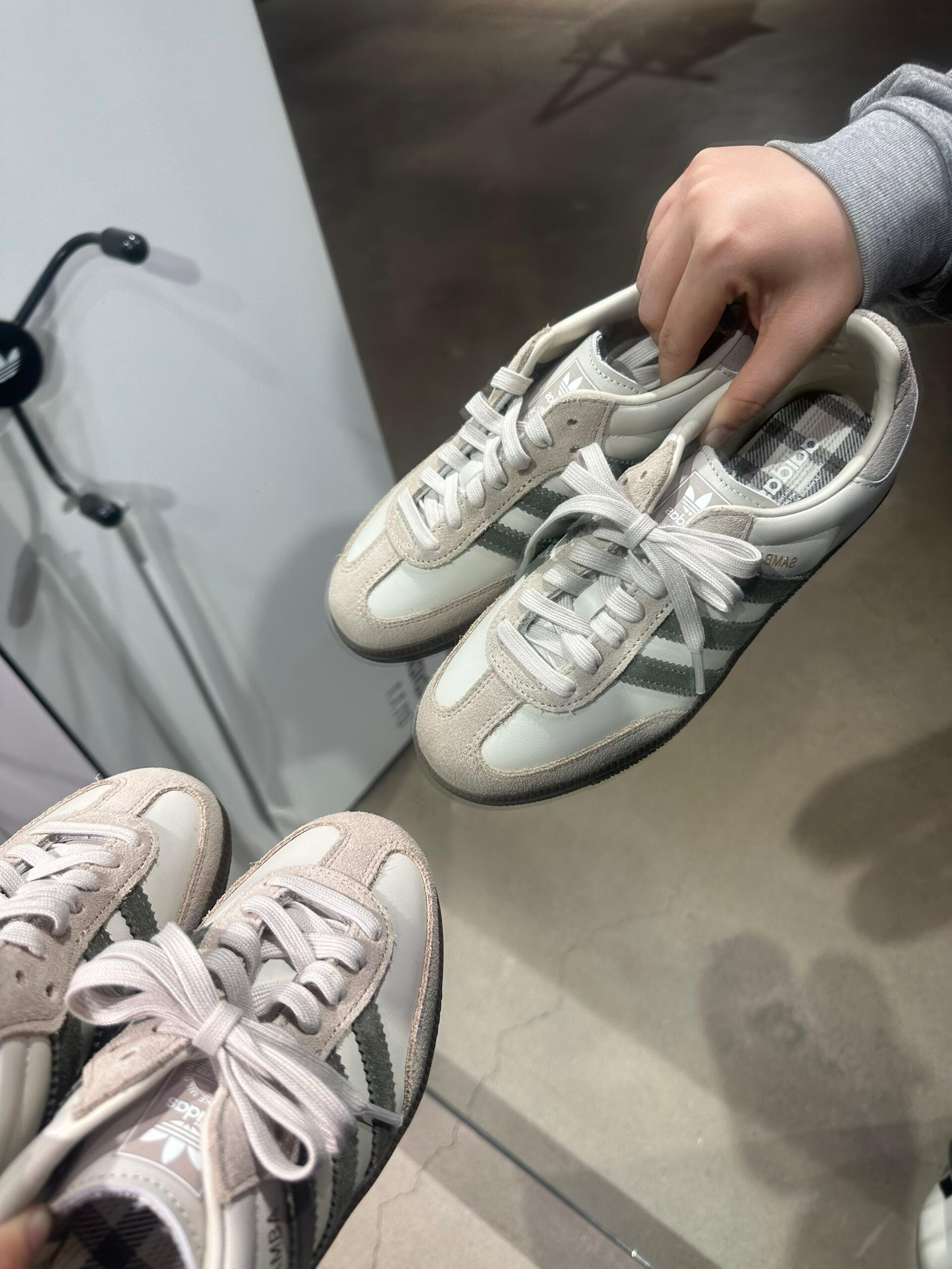 Adidas Originals Samba OG 抹茶格紋 白灰 米灰色 米棕色 格紋 焦糖底 復古 德訓鞋 T頭鞋 JR0893/預購