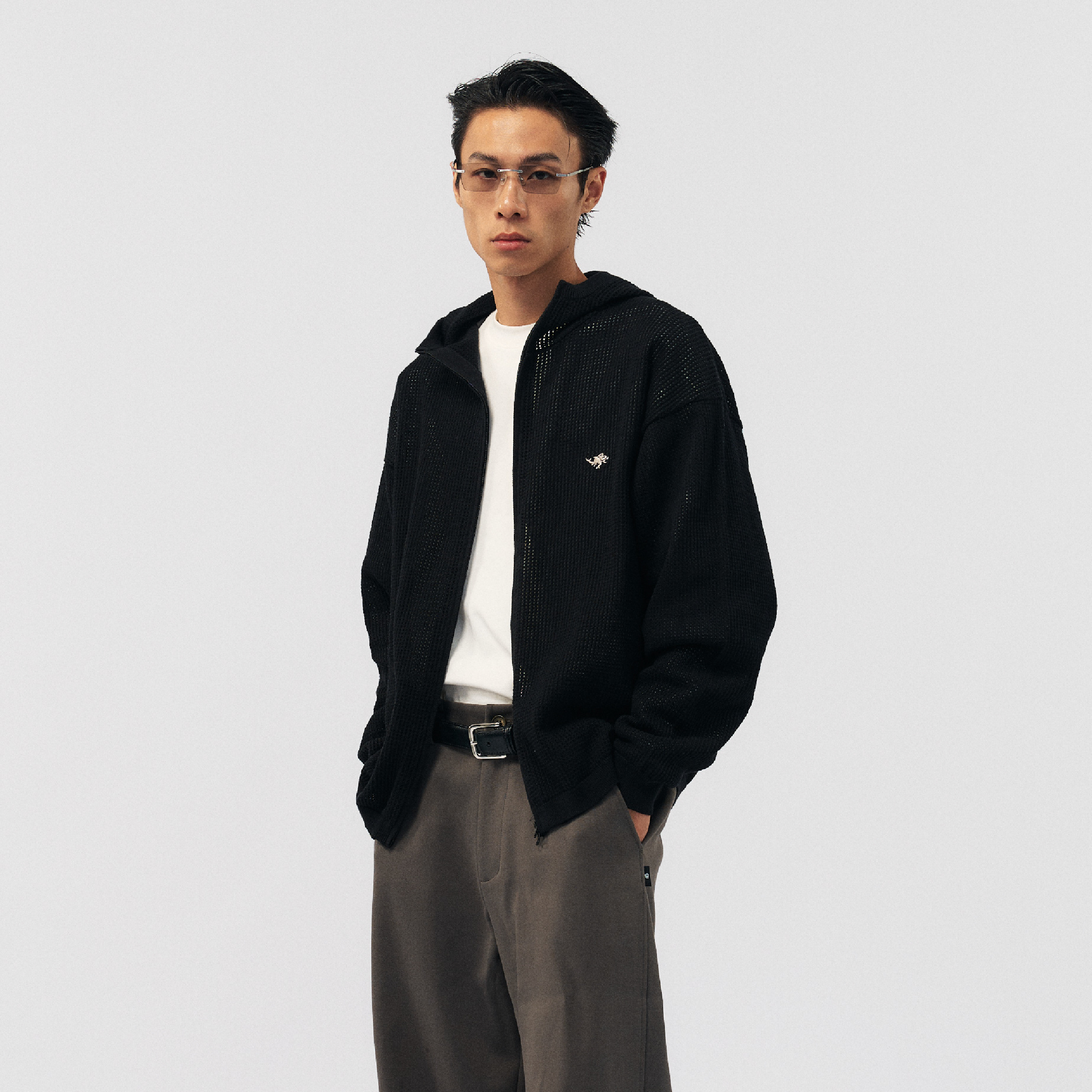 BOHRHOO Hollow Knit Jacket 簍空連帽 針織外套 [BH1032]