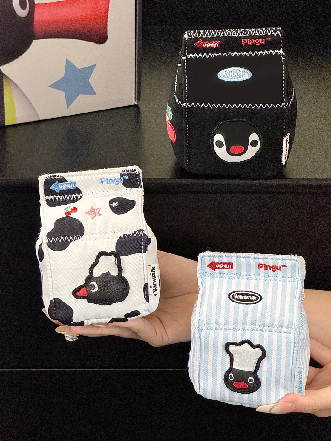 PINGU 聯名 牛奶盒 迷你 零錢包 有掛繩