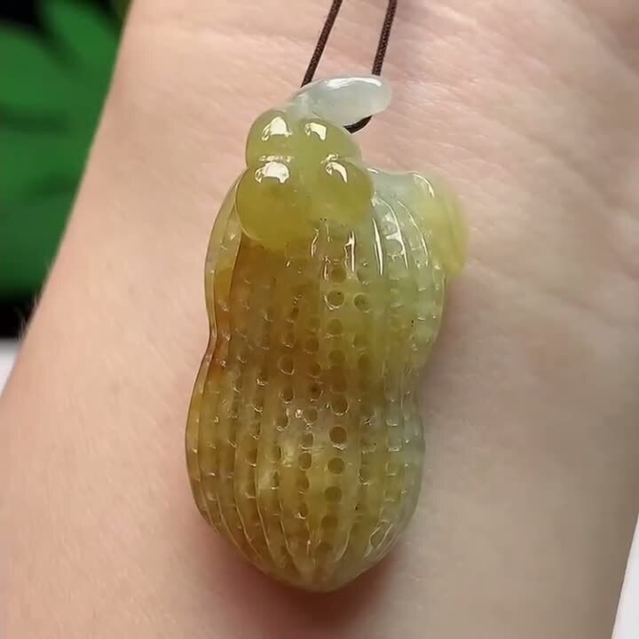 翡翠黃翡花生,天然翡翠A玉, 緬甸玉, Jade, Jadeite