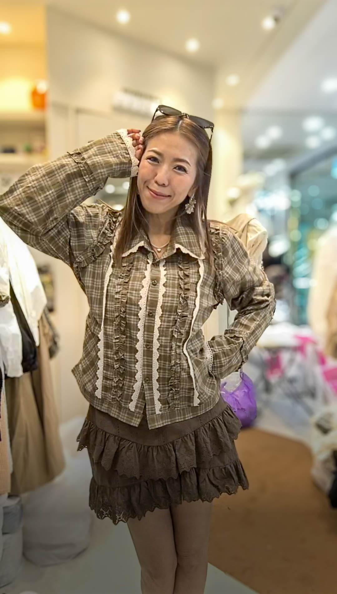 🥰K2152  ▶️格子襯衫外套 👉B:110cm L:54cm