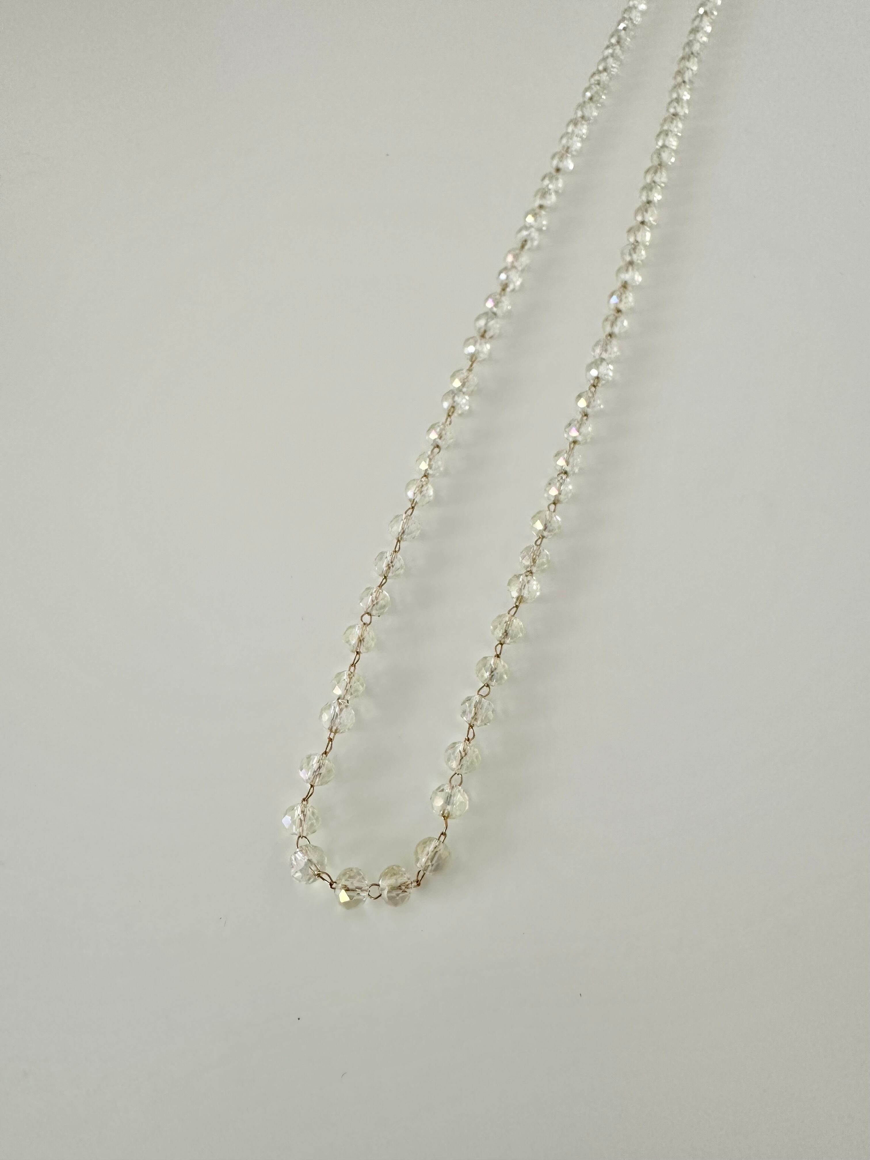 SS clear beads stone necklace