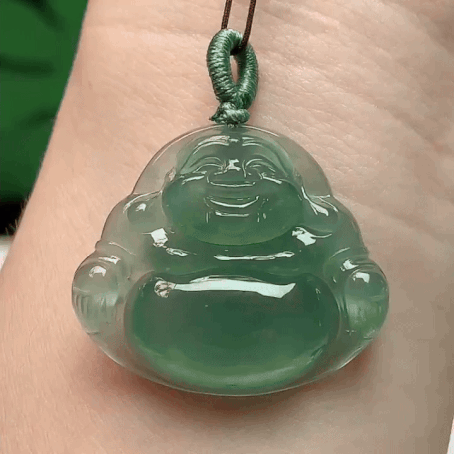 92539 翡翠冰種晴綠佛公