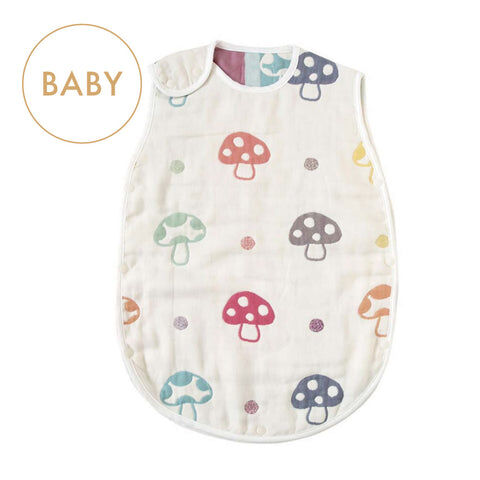 <預訂> hoppetta 六重紗睡袋背心 彩色蘑菇