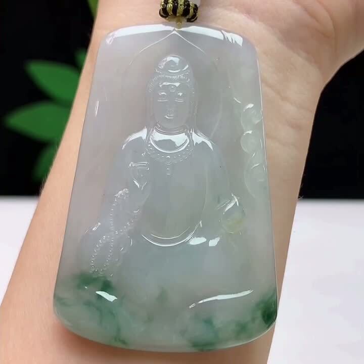 925310 翡翠飄花觀音牌