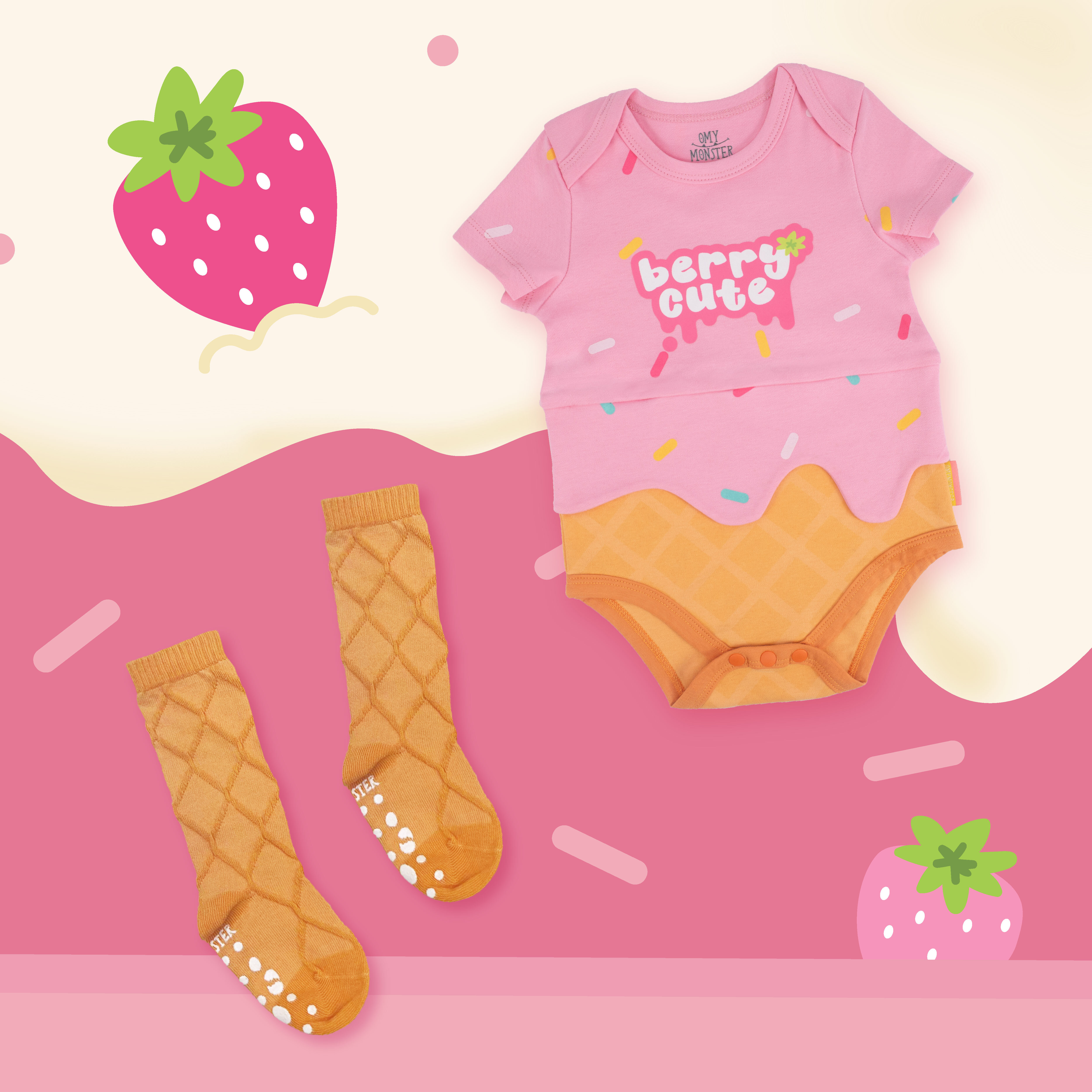 OMYMONSTER 雪糕筒造型中筒襪