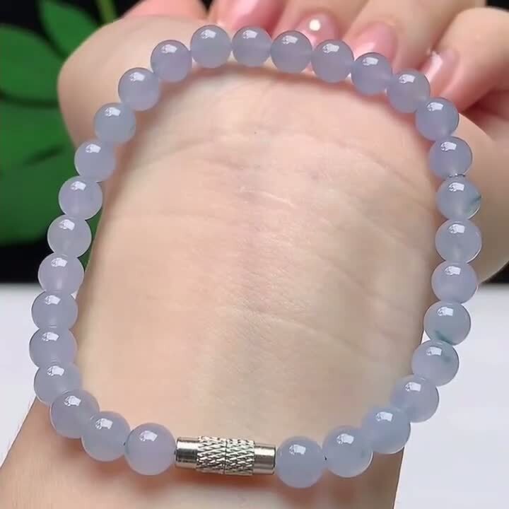 925312 翡翠冰種淡紫飄花手串 (5.8mm直徑)