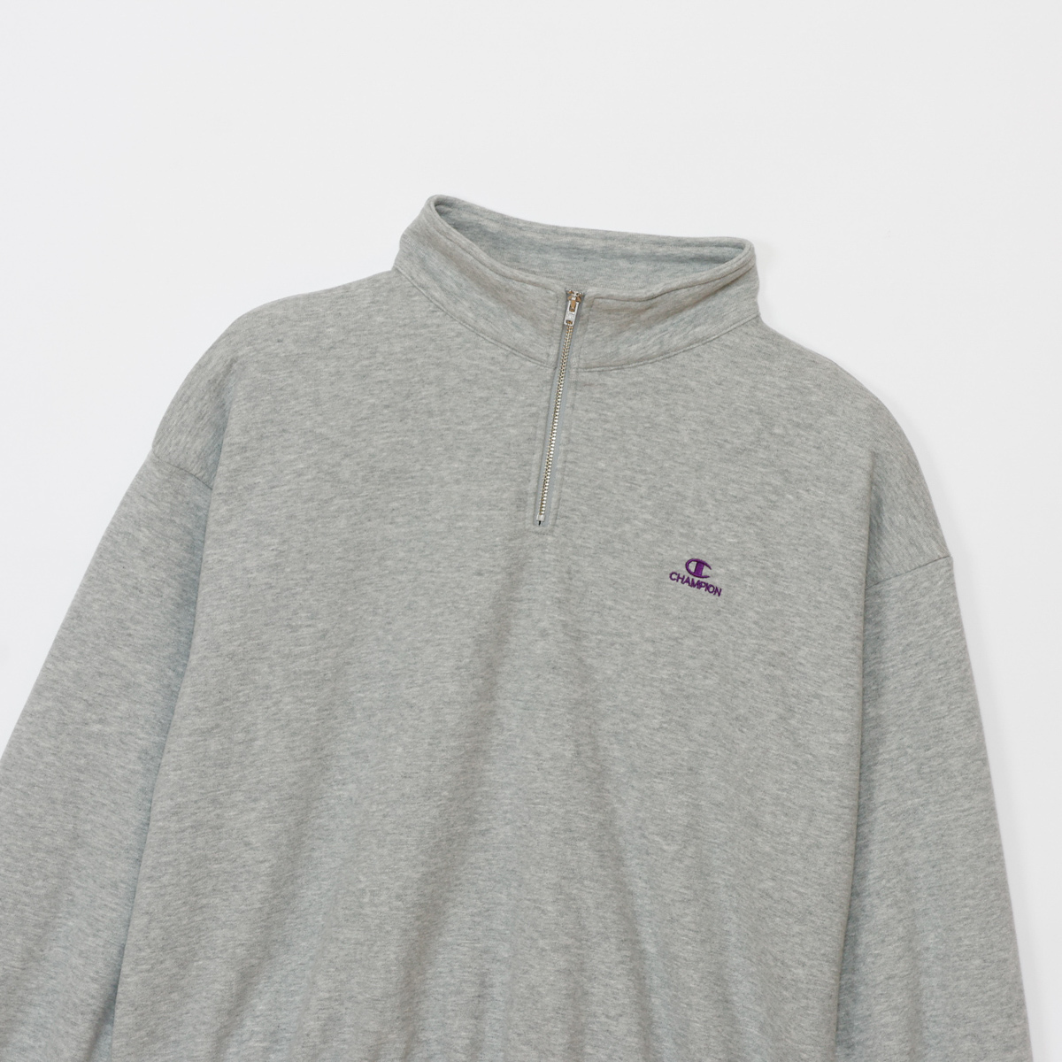 女款-CASUAL 寬版刺繡半開襟衛衣-灰色（CW-C011-060）