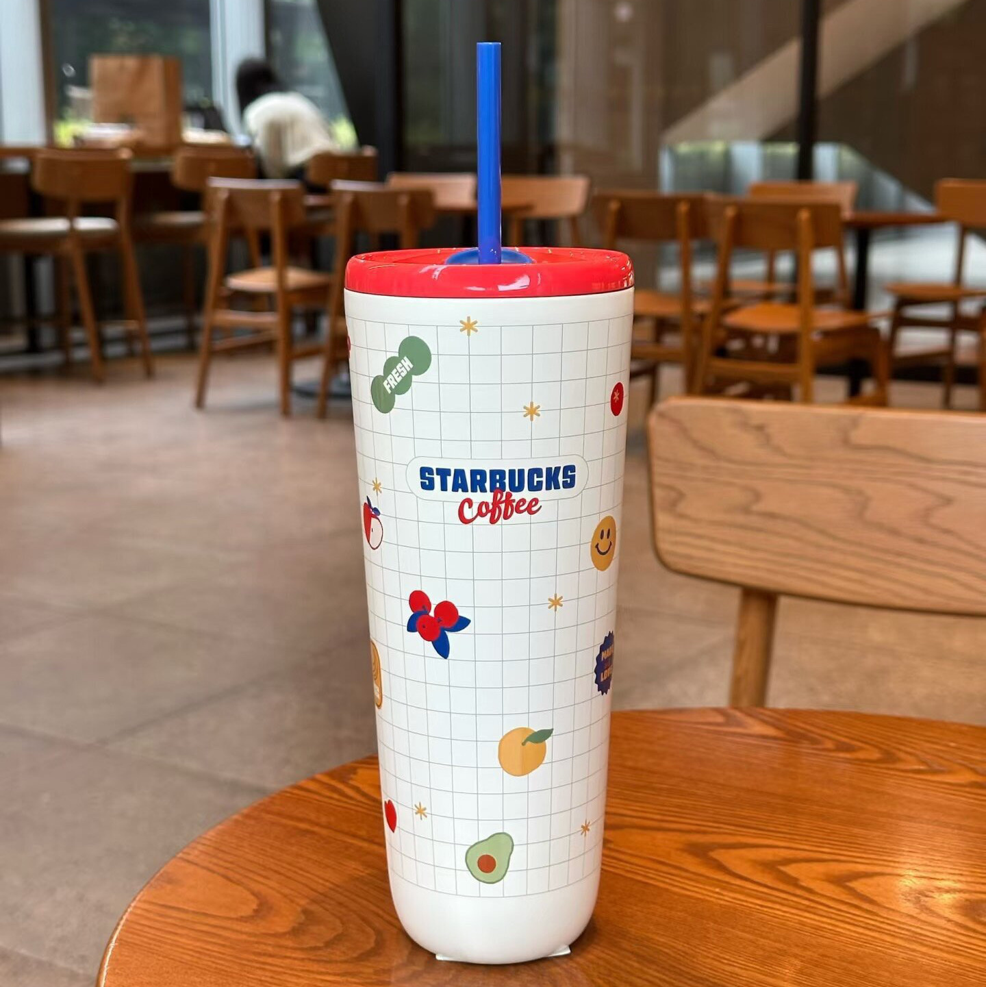 🇰🇷韓國限定🇰🇷 聯名 星巴克 Starbucks x Grocery Market 雜貨市場 不鏽鋼水果吸管杯 Joy Cold Cup 710ML