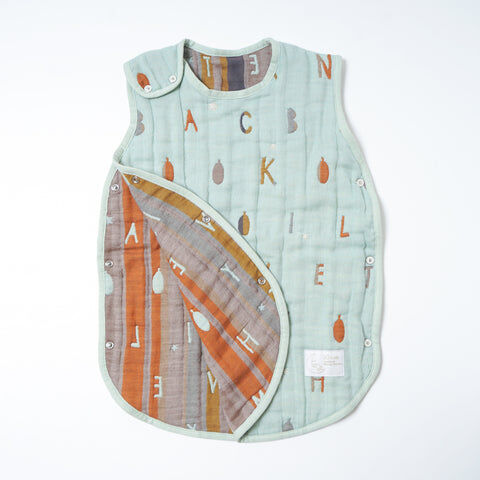10mois alphabet 6重紗睡袋背心 - green