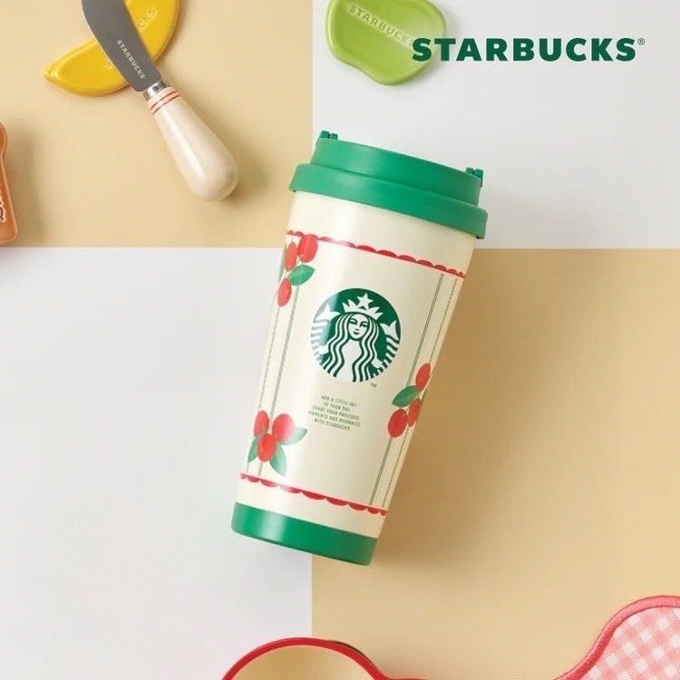 🇰🇷韓國限定🇰🇷 聯名 星巴克 Starbucks x Grocery Market 雜貨市場 櫻桃不鏽鋼保溫隨行杯 Elma Tumbler 473ML