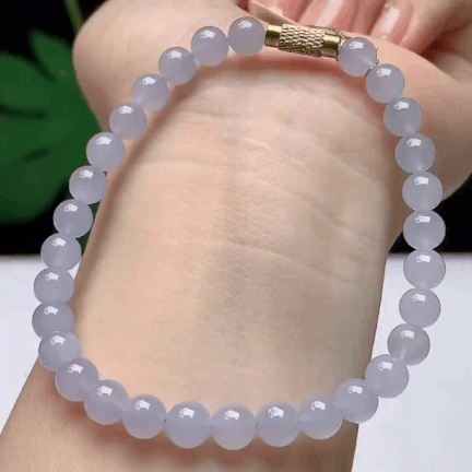 925314 翡翠冰種淡紫手串 (5.8mm直徑)