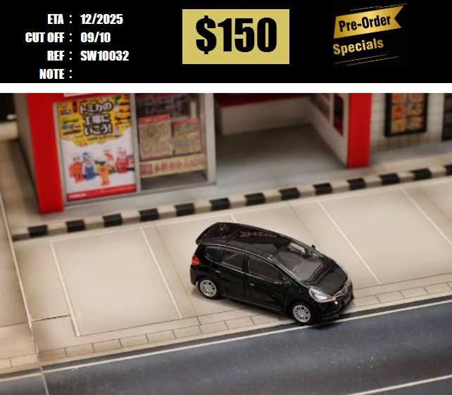 PO-$150 * STREET WEAPON * 1:64 HONDA JAZZ GE8 RS BLACK [OD03/10]