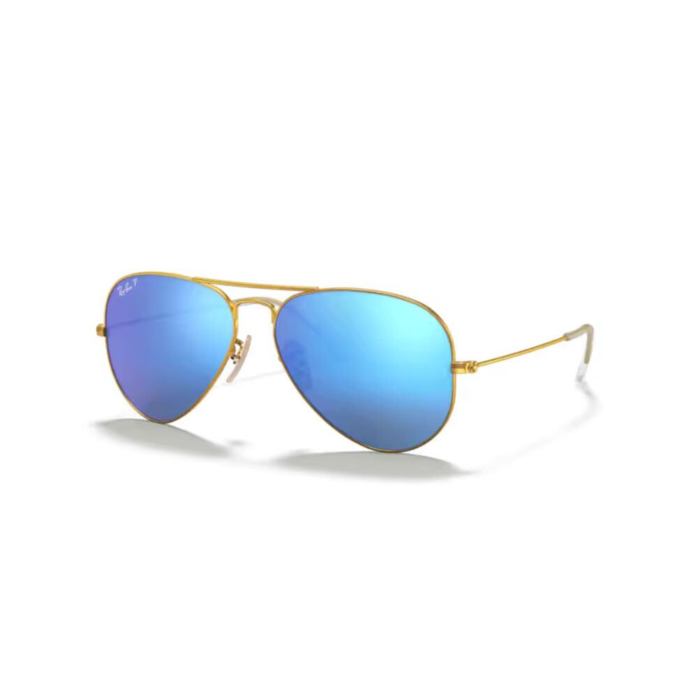 【RayBan】RB3025 1124L-58mm 飛行員太陽眼鏡♣(金 亮藍鏡片)