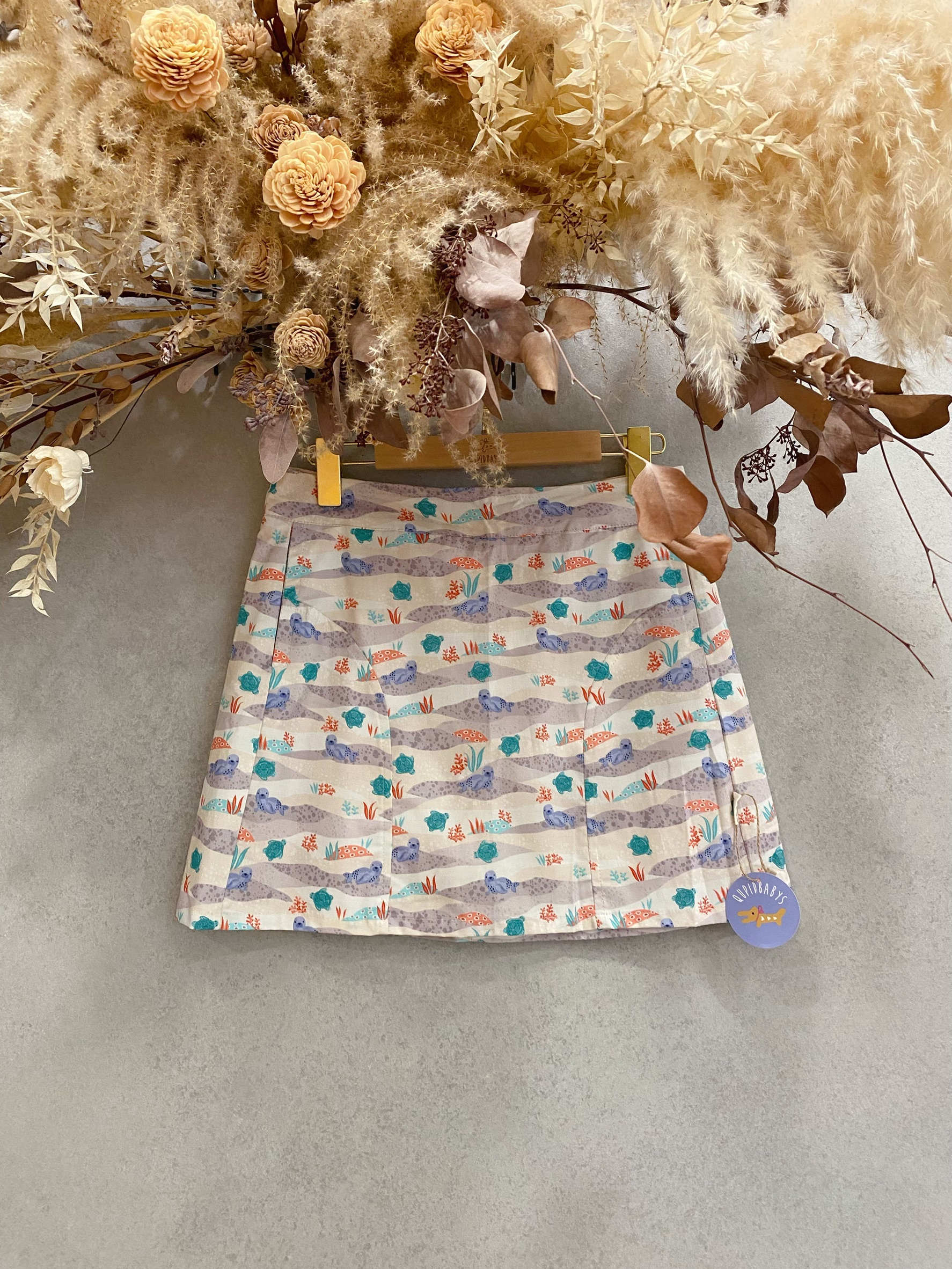 灰海龜 媽咪連褲短裙（S）