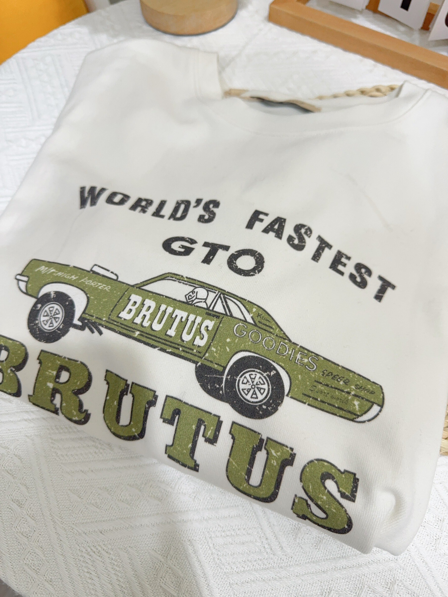 美式復古磨毛感車車短袖