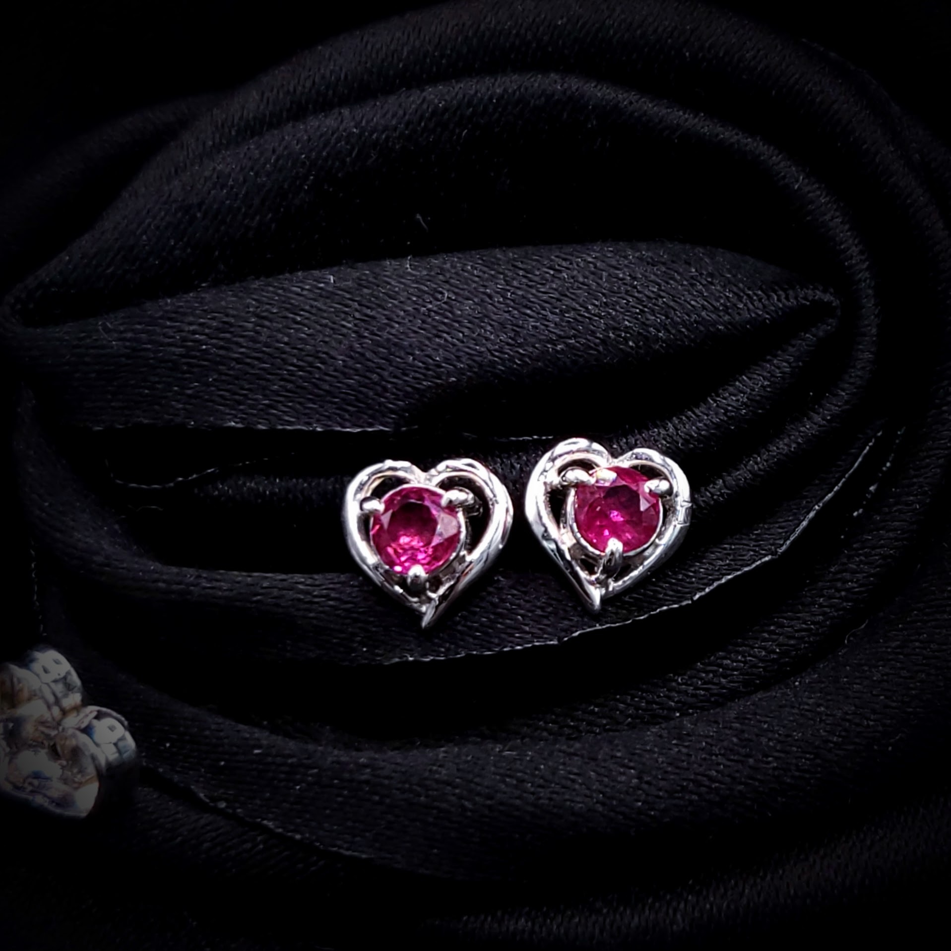 14K White Gold Ruby Earrings