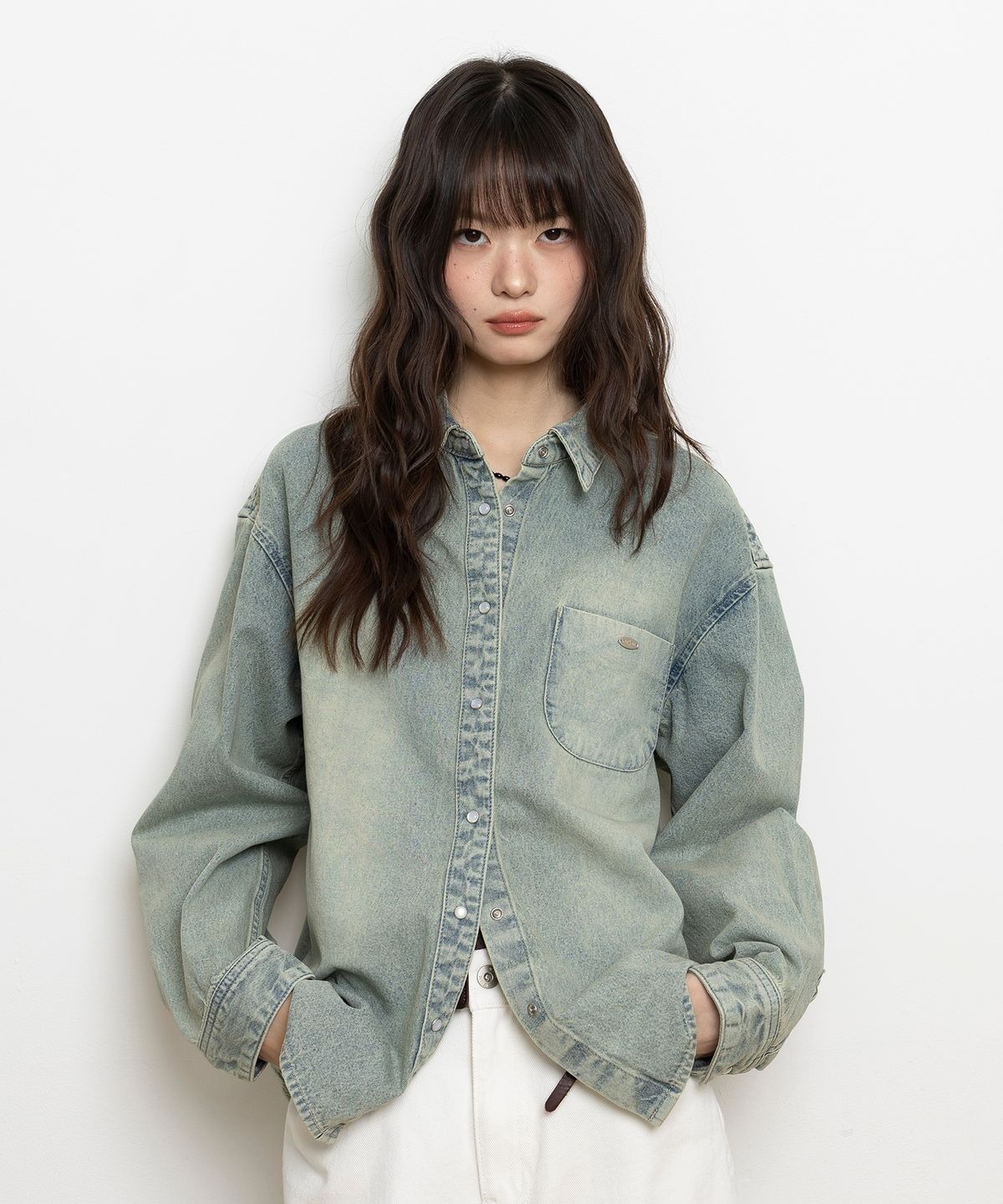 EUGEN Antique Small Logo Classic Denim Shirt
