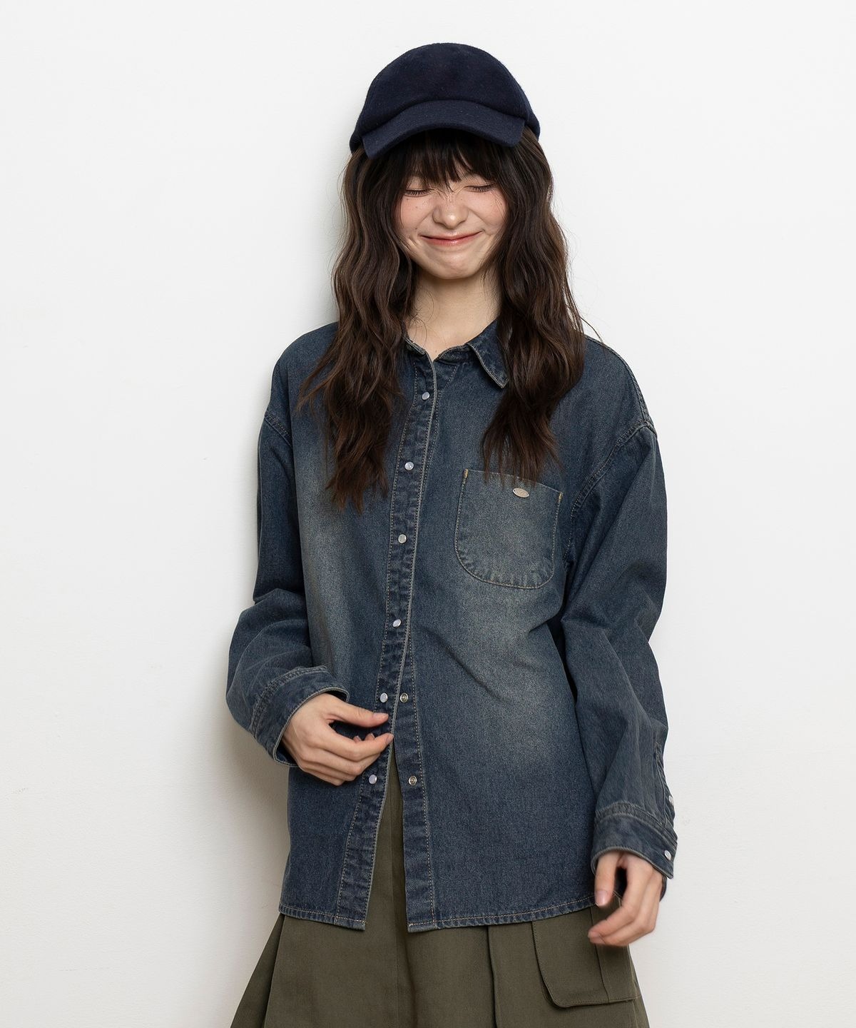 EUGEN Antique Small Logo Classic Denim Shirt