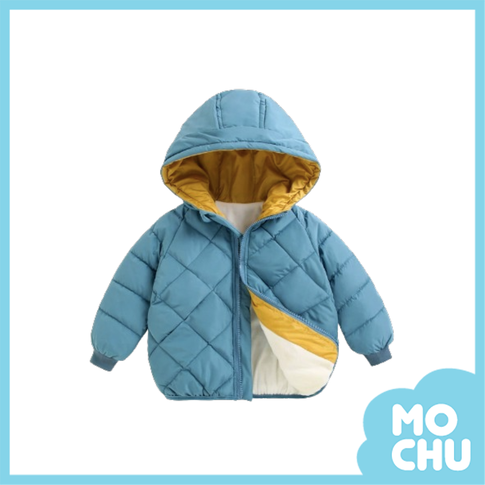 菱形車線加絨鋪棉外套(五色)