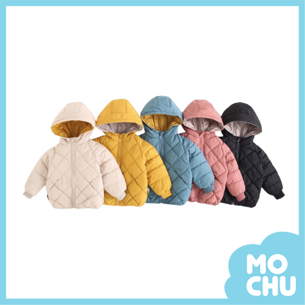 菱形車線加絨鋪棉外套(五色)