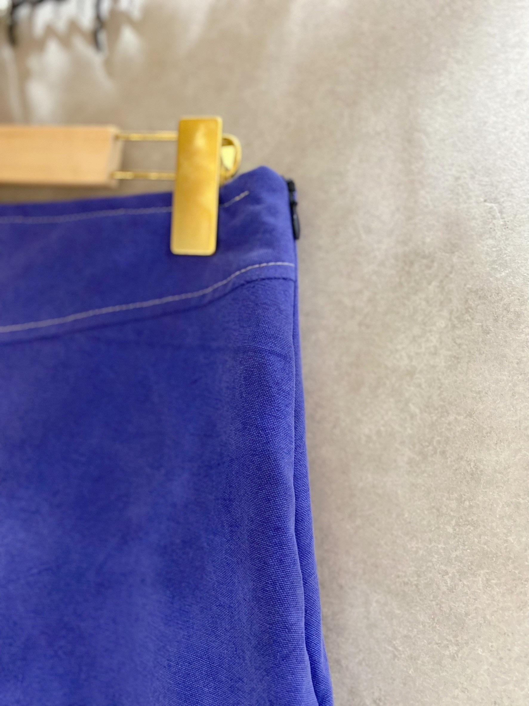 寶藍 媽咪側開連褲短裙（S ）