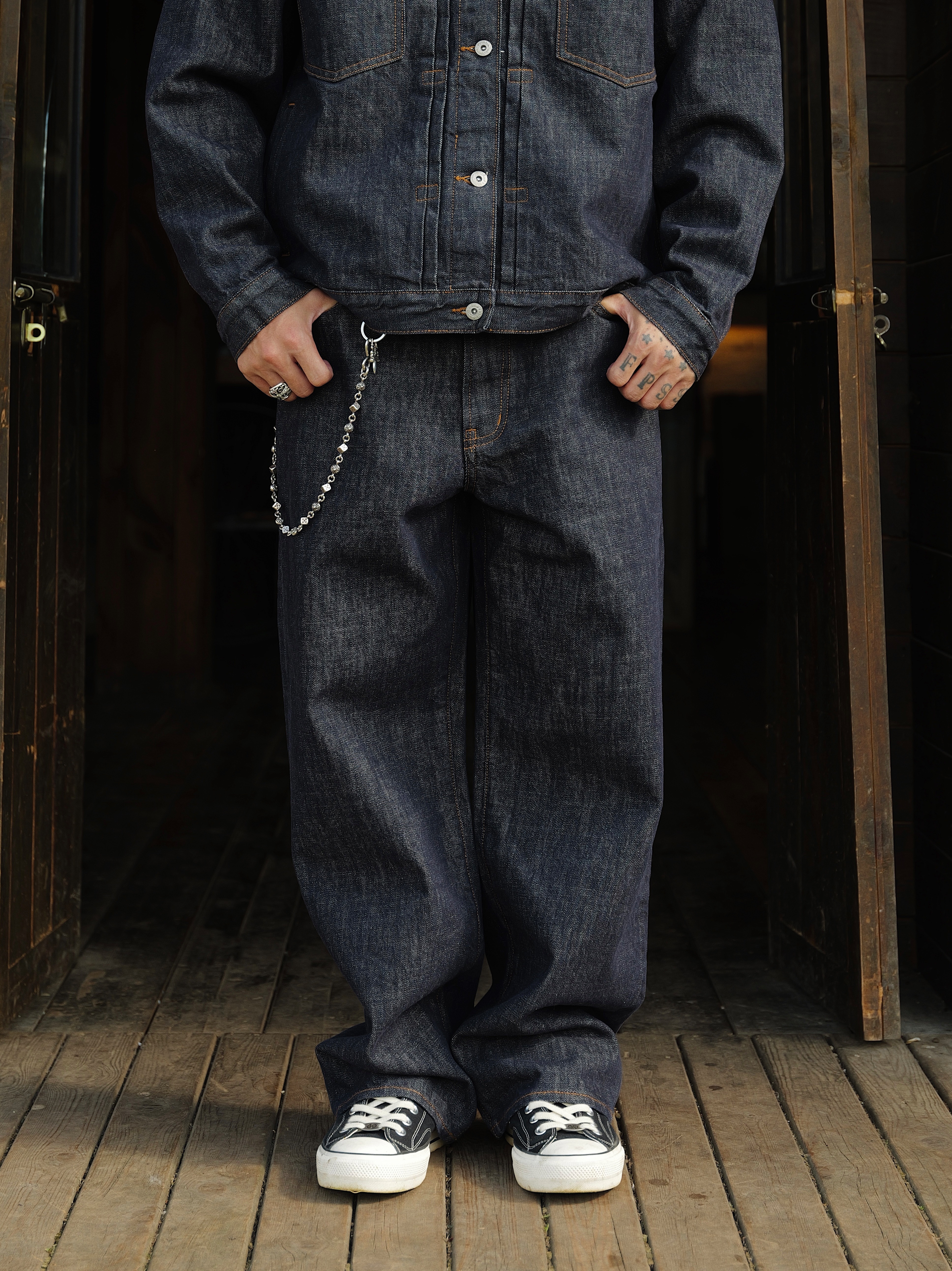 #預購 UNBENT 25AW 日系休閒 復古原色 寬鬆直筒牛仔褲 黑