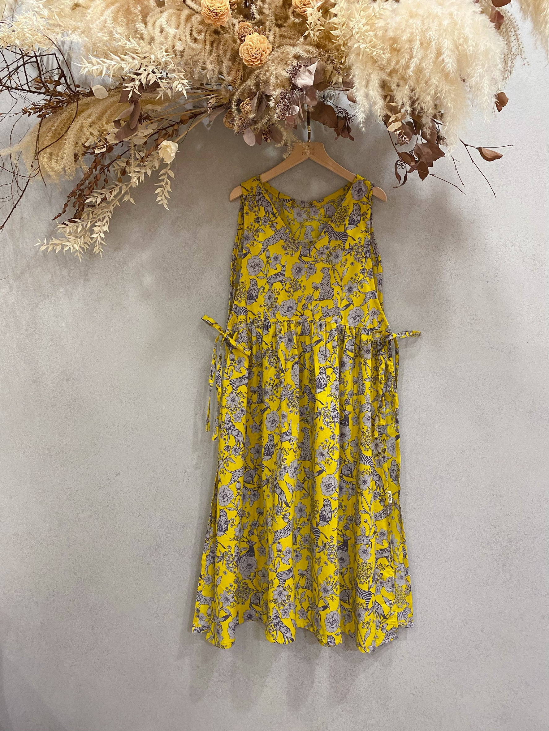 黃古家動物 媽咪三穿綁帶長洋裝