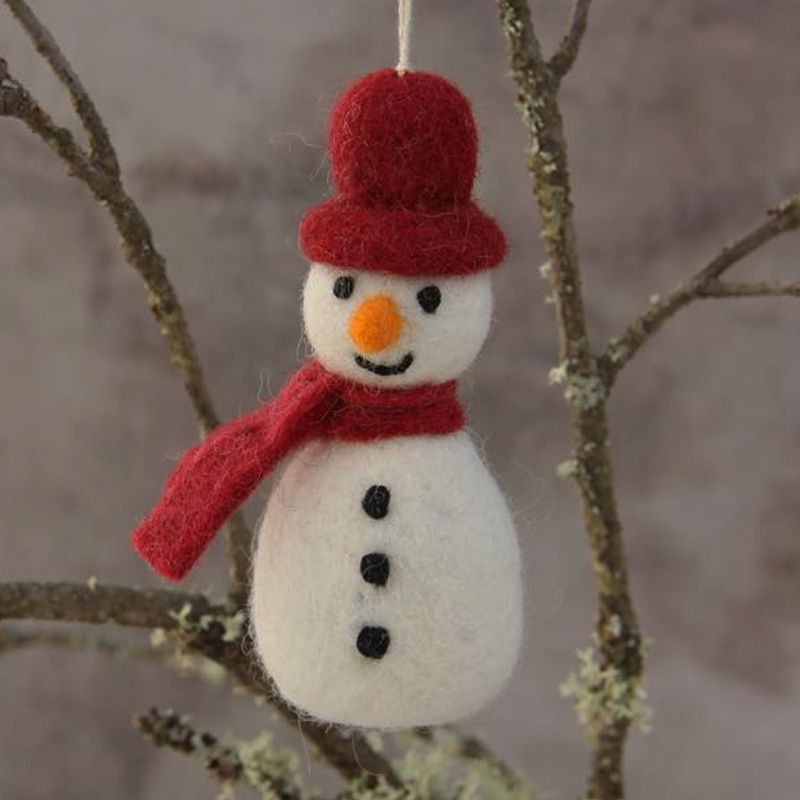 丹麥Gry&Sif 聖誕掛飾-Snowman w/Scarf-Red(11820)