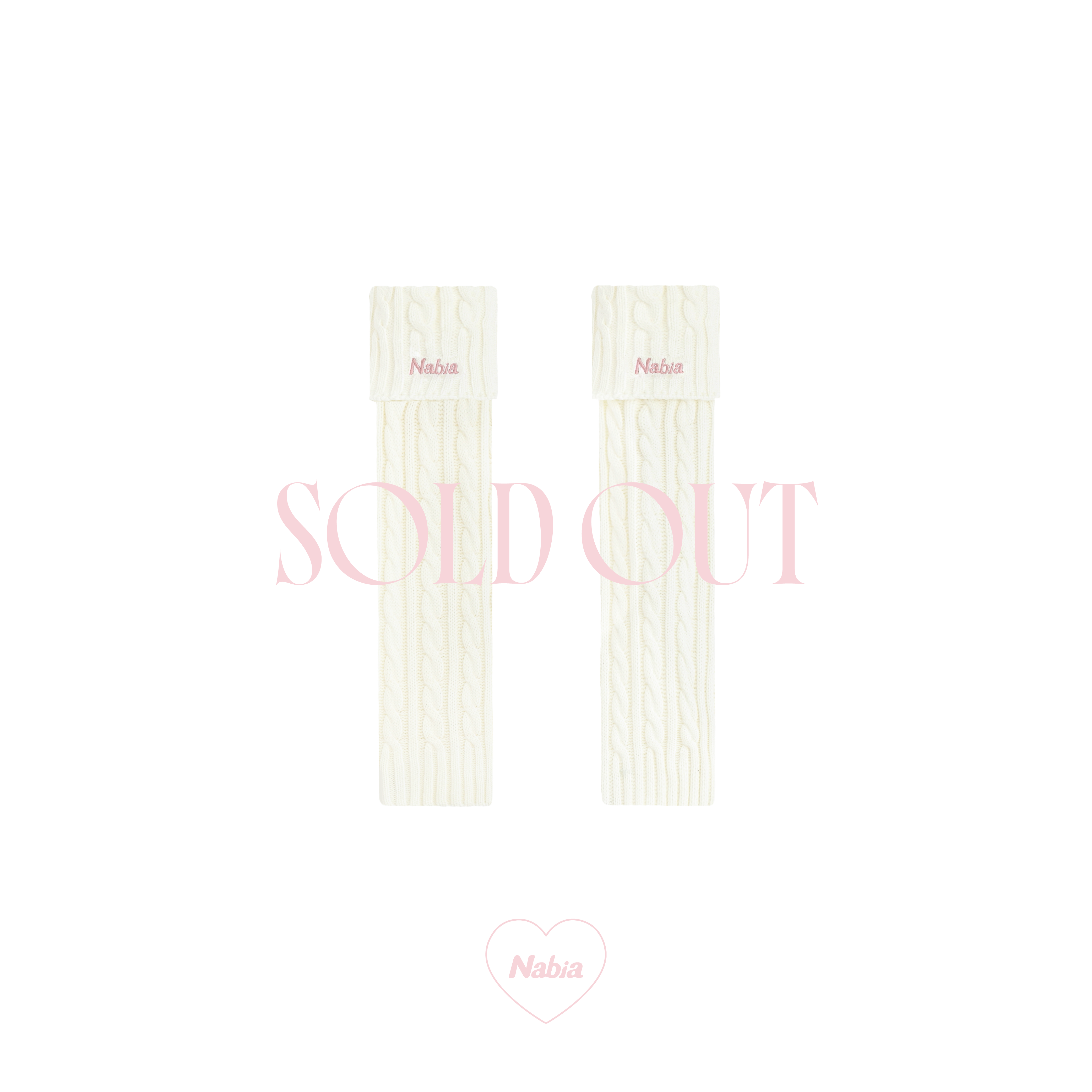 訂製粗編織泡泡襪 - 白