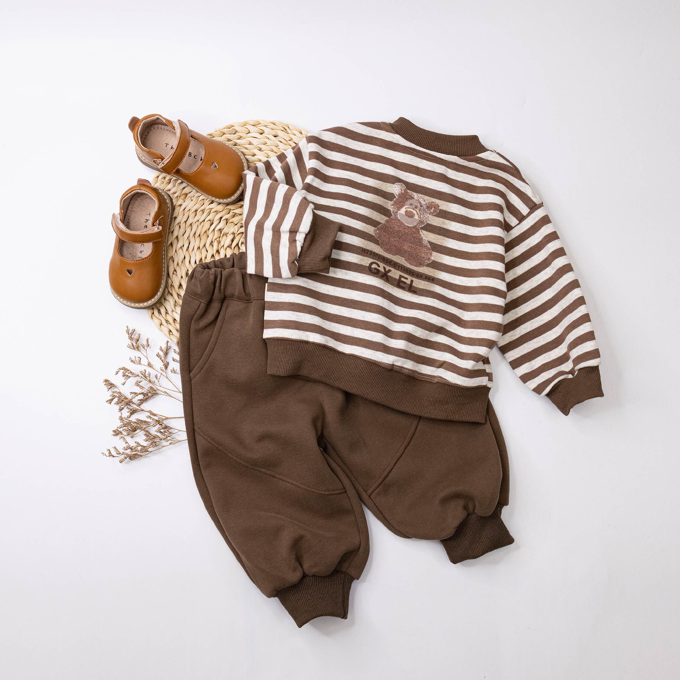 【H55458】斑駁泰迪熊條紋設計套裝