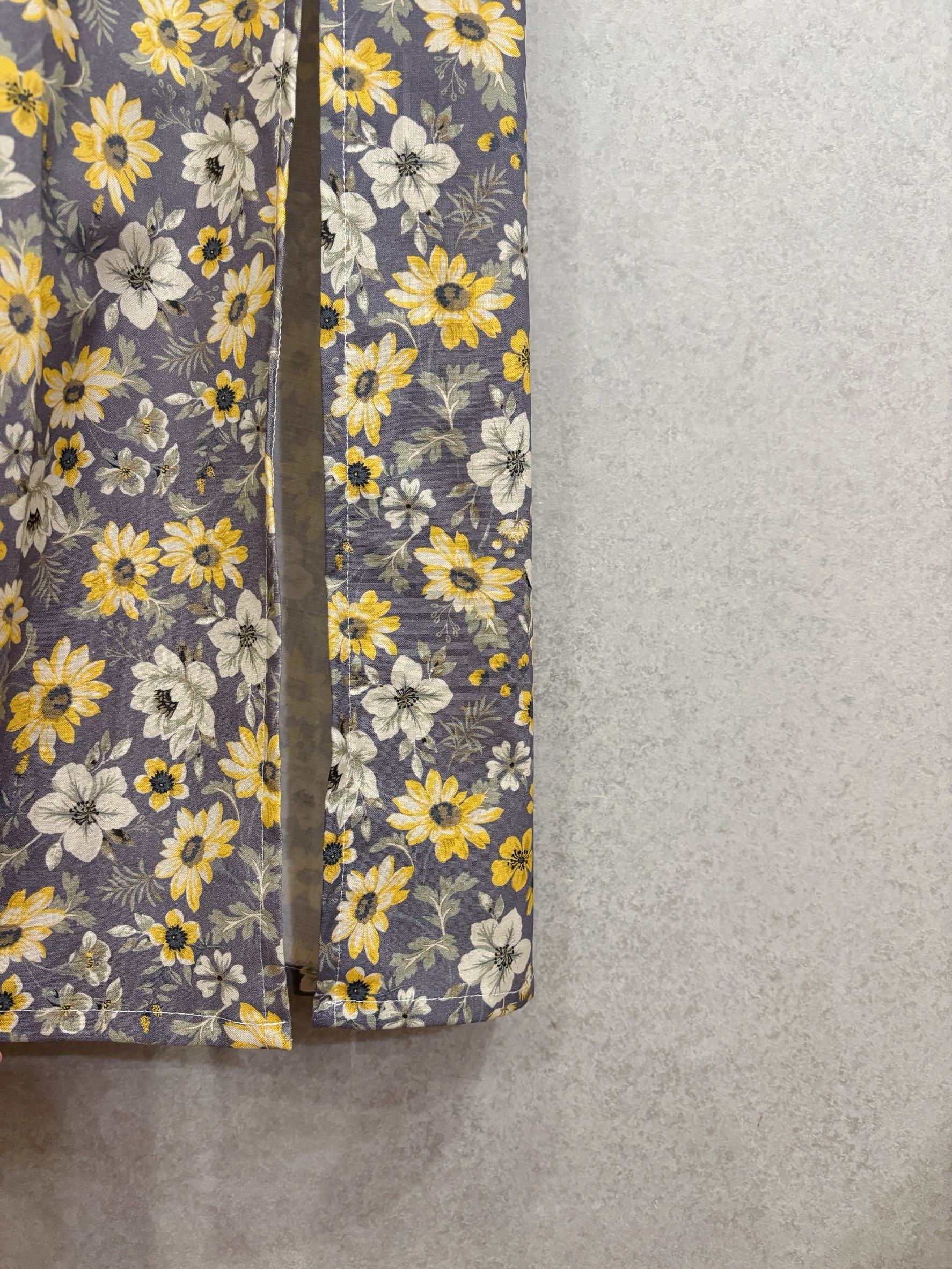 灰底向日葵 媽咪典雅長洋裝(s)