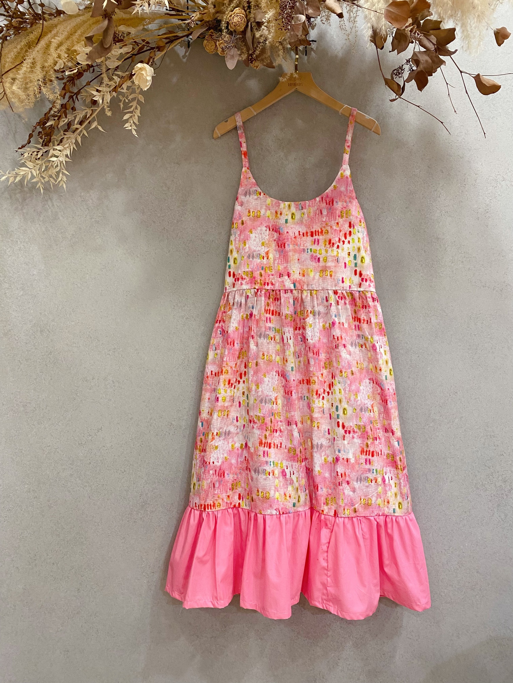 粉流螢 媽咪吊帶蛋糕長洋裝