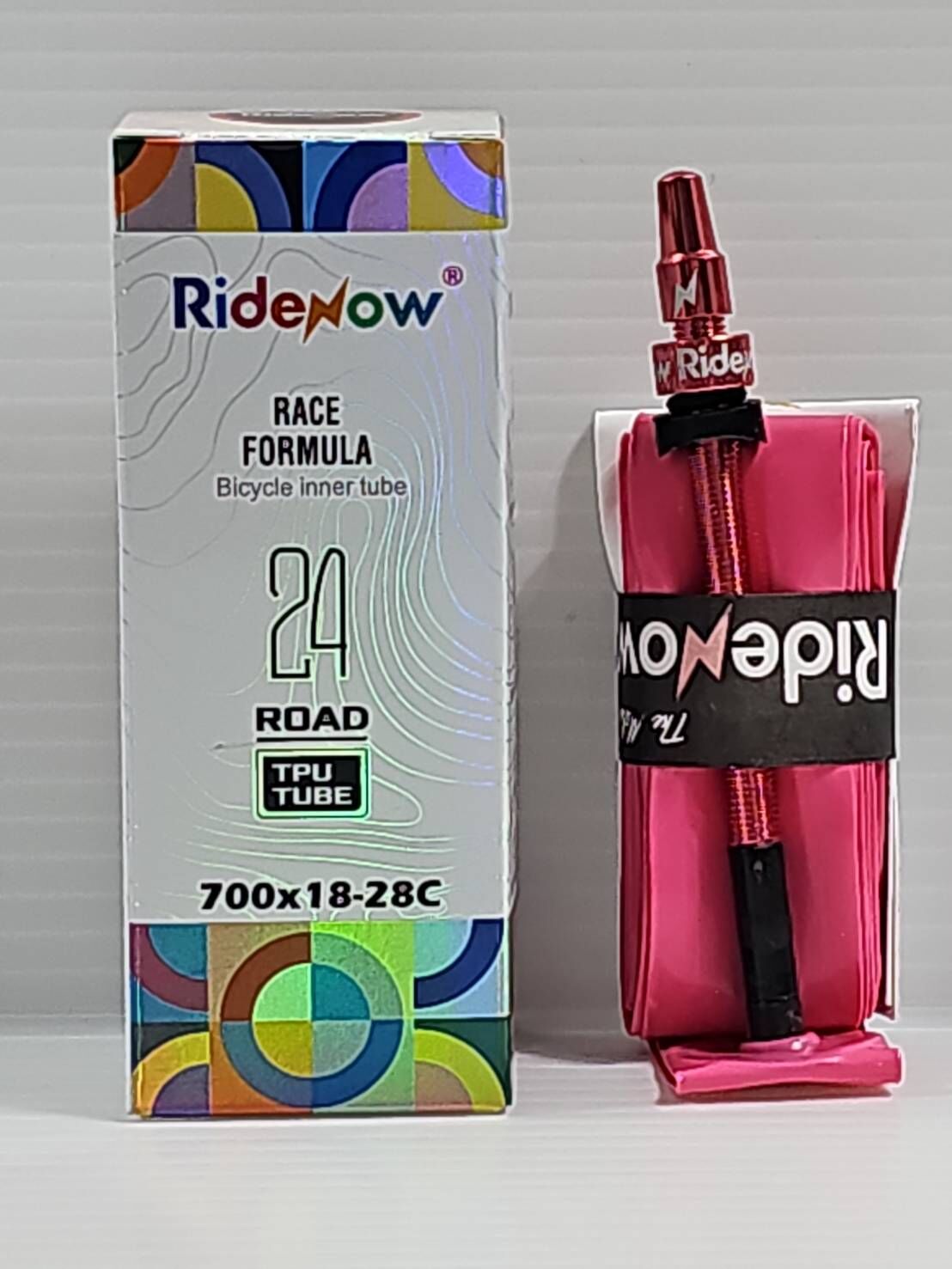 Ridenow TPU 24g 輕量化內胎 85mm 長度金屬氣嘴 粉紅色金屬氣嘴 粉色金屬氣嘴 適用:700*18C~28C 外胎