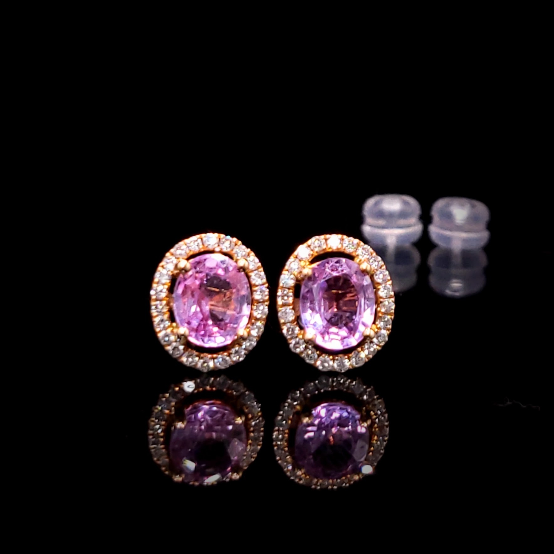 18K White Gold 1.74ct Sapphire and Diamond Earrings