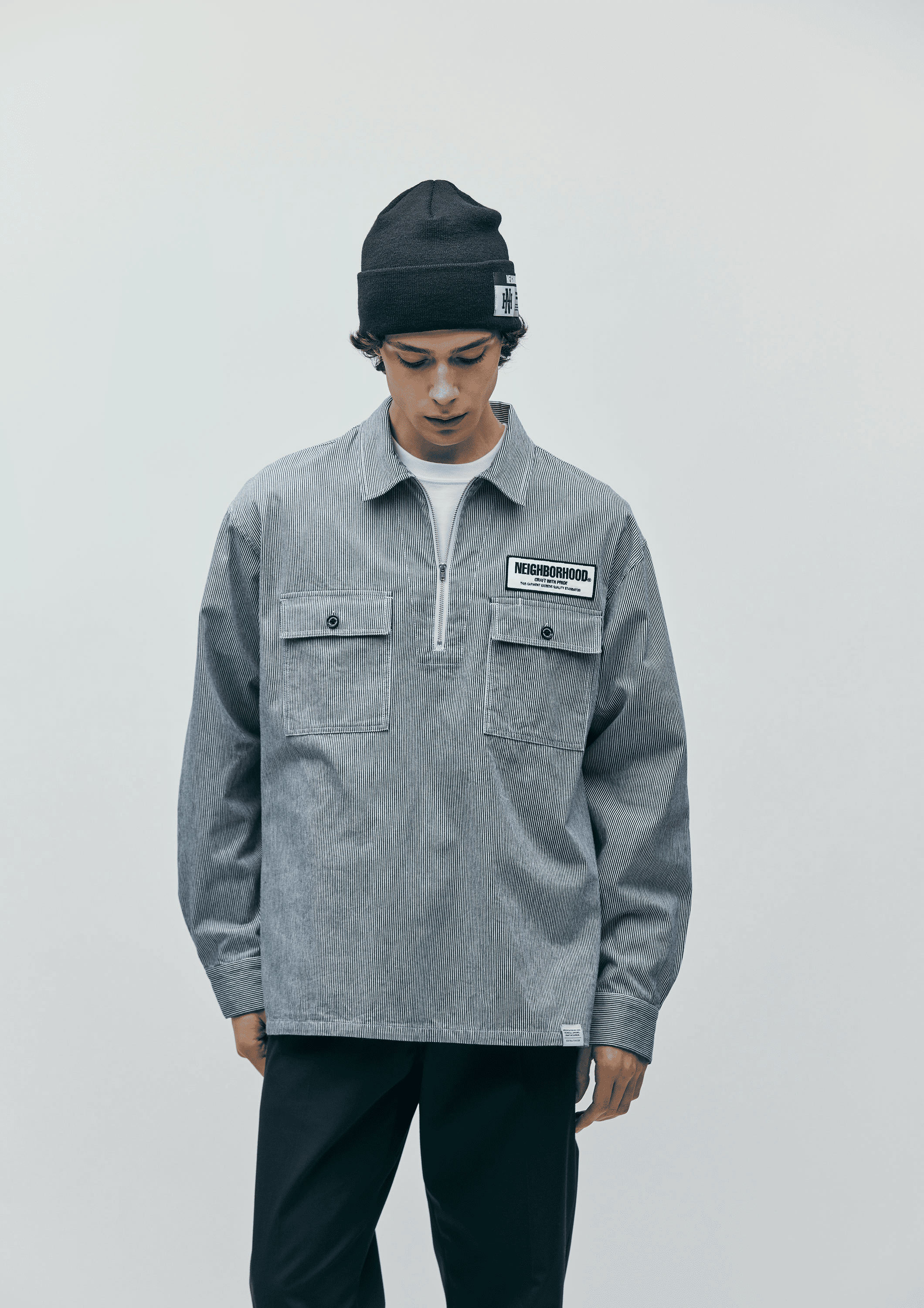 2025AW NEIGHBORHOOD CLASSIC WORK PULLOVER SHIRT LS 半拉鍊