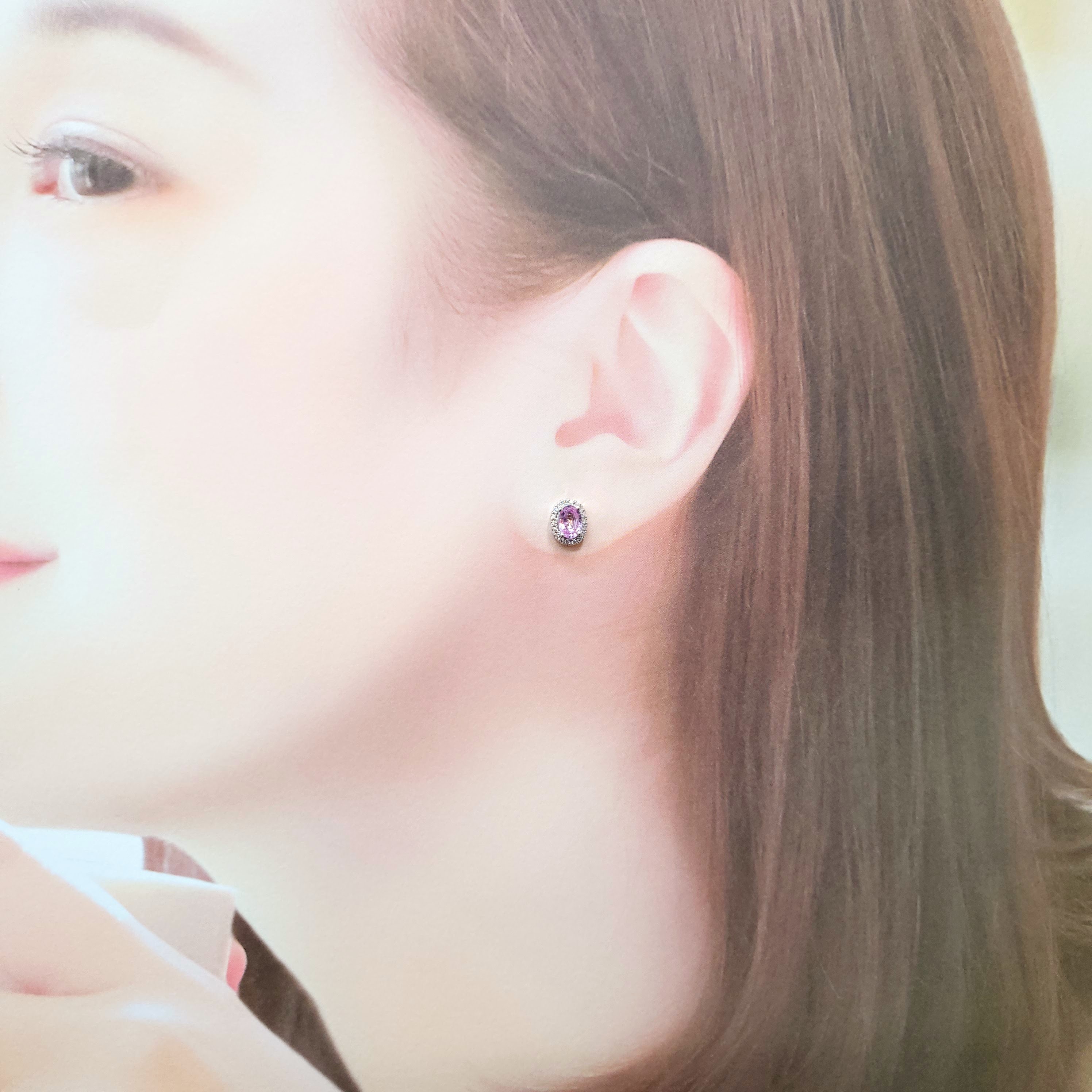 18K White Gold 1.14ct Sapphire and Diamond Earrings